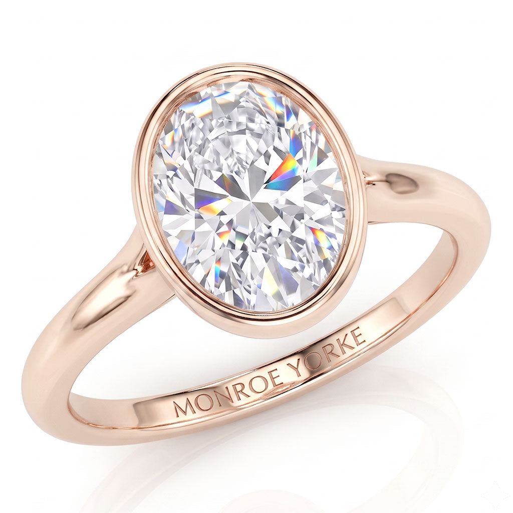 Sunny - Oval Diamond Bezel Solitaire Engagement Ring