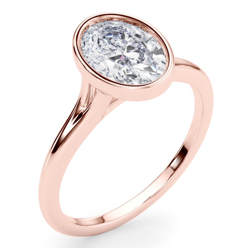 Sunny - Oval Diamond Bezel Solitaire Engagement Ring
