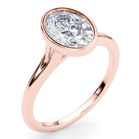 Sunny - Oval Diamond Bezel Solitaire Engagement Ring