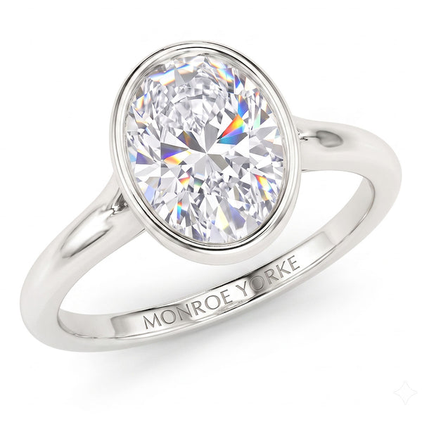 Sunny - Oval Diamond Bezel Solitaire Engagement Ring