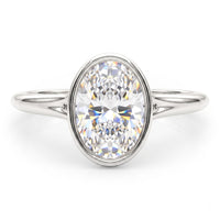 Sunny - Oval Diamond Bezel Solitaire Engagement Ring