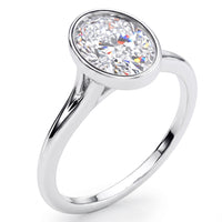 Sunny - Oval Diamond Bezel Solitaire Engagement Ring