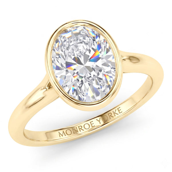 Sunny - Oval Diamond Bezel Solitaire Engagement Ring