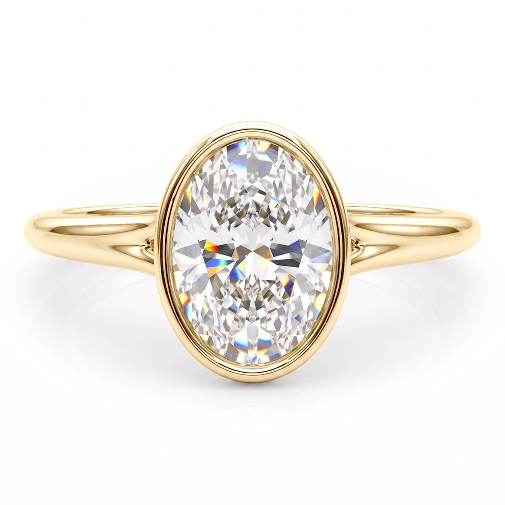 Sunny - Oval Diamond Bezel Solitaire Engagement Ring