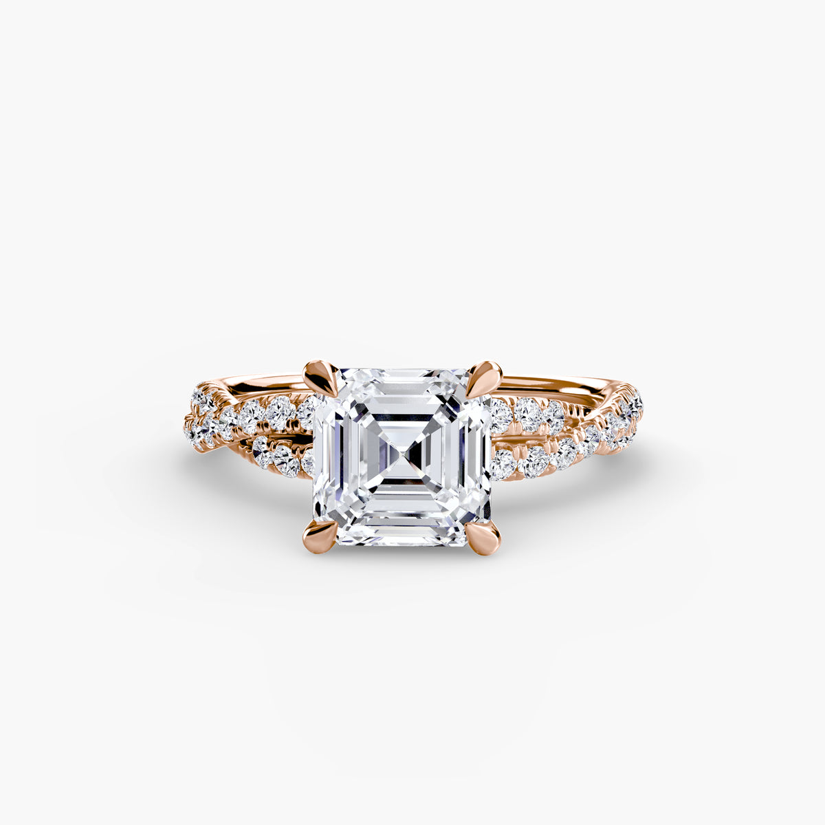 The Twisted Pavé Solitaire — view 30