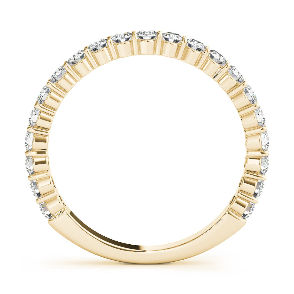 Skylar diamond ring with diamonds 3/4 of the way around the band 