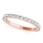 Skylar rose gold diamond wedding and anniversary ring with diamonds 3/4 of the way around the band