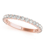 Skylar rose gold diamond wedding and anniversary ring with diamonds 3/4 of the way around the band