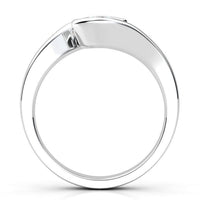 Zita - unique solitaire diamond ring, tension set. Side view. White gold or Platinum