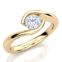Zita tension set diamond engagement ring - yellow gold 