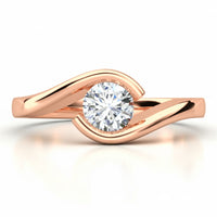 Zita Tension-Set Round Brilliant Diamond Engagement Ring thumbnail 6