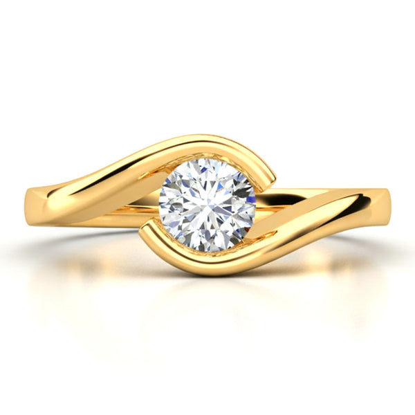 Zita - Yellow Gold.  Tension set diamond engagement ring