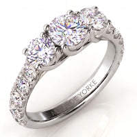 Zuri - Round Diamond Three Stone Engagement Ring