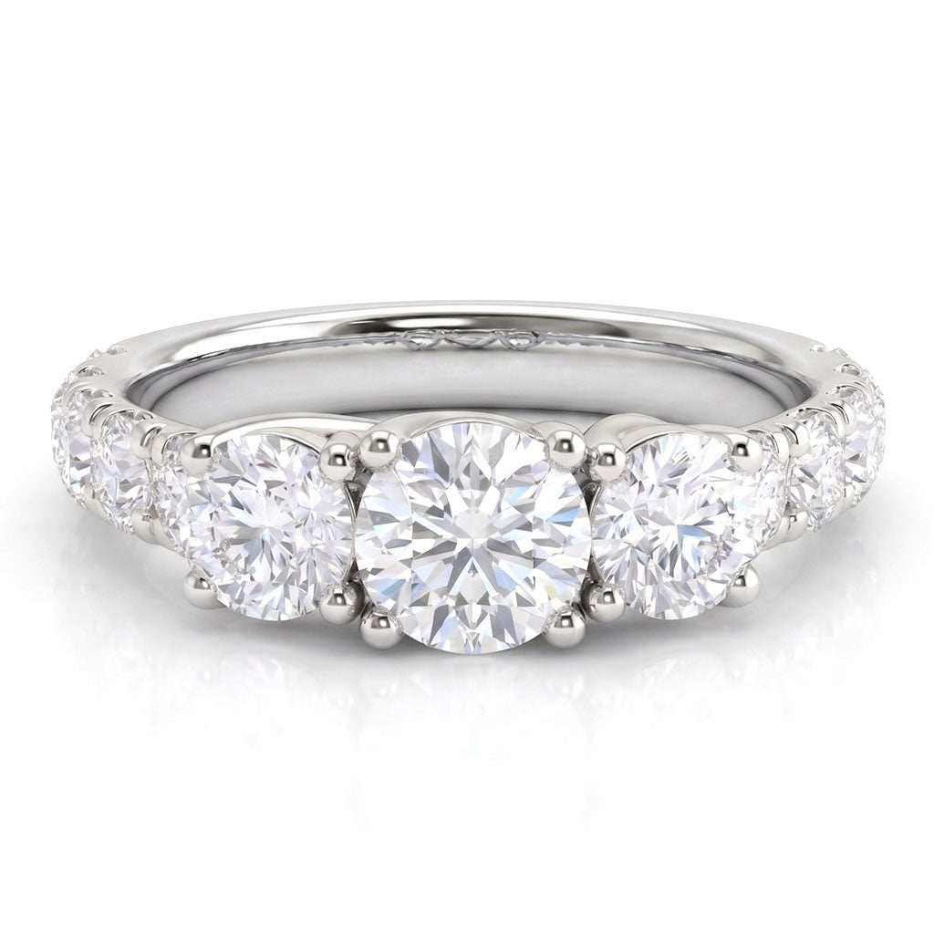 Zuri - Round Diamond Three Stone Engagement Ring