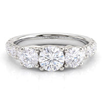 Zuri - Round Diamond Three Stone Engagement Ring