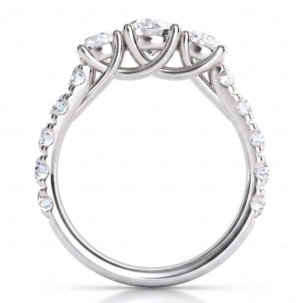 Zuri - Round Diamond Three Stone Engagement Ring