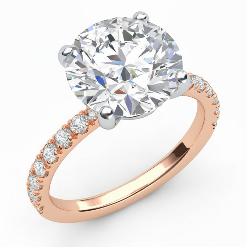 Clover Rose Gold Diamond Engagement Ring