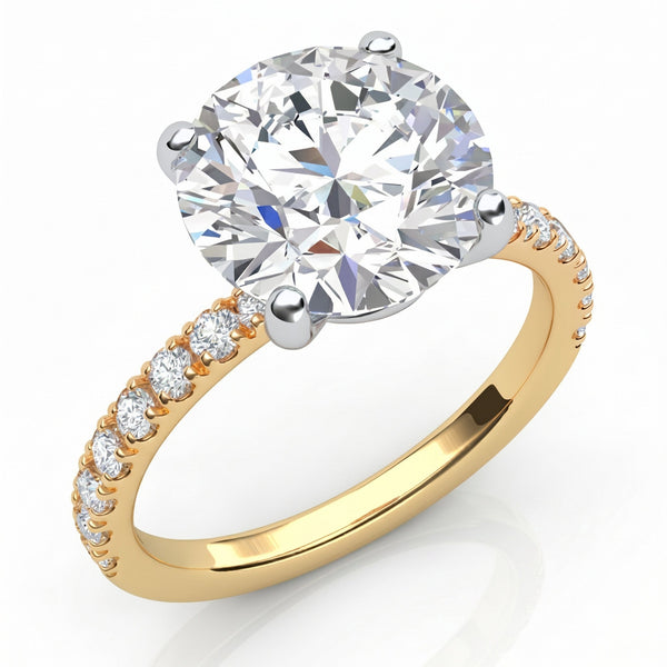 Clover Yellow Gold Diamond Engagement Ring