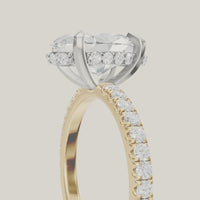 Bella — Oval Cut Lab Grown Diamond Hidden Halo Engagement Ring thumbnail 3