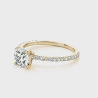April - Round Diamond Engagement Ring with a Diamond Set Band