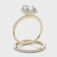 Courtney — Cushion Lab Grown Diamond Halo Engagement Ring thumbnail 3