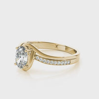 Nala unique oval diamond engagement ring - yellow gold video