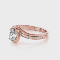 Nala unique oval diamond engagement ring - rose gold video