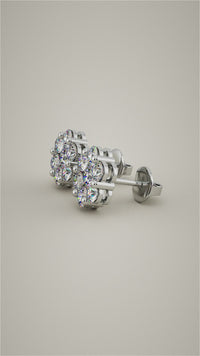 Demi - Diamond Cluster Earrings. Total 1.50 Carats thumbnail 5