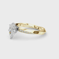 Etta — Pear Cut Lab Grown Diamond Engagement Ring with Pavé Band thumbnail 3