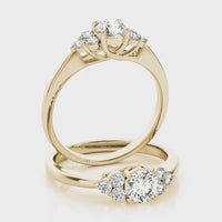 Juniper — Round Lab Grown Diamond Engagement Ring with Cluster Accents thumbnail 8