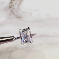 Lenore — Emerald Cut Lab Grown Diamond Solitaire Engagement Ring thumbnail 6