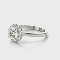 Callie halo diamond engagement ring in white gold or platinum