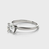 Promise 4 claw solitaire ring video in white gold or platinum