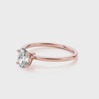 Margot Oval Diamond Engagement Ring in Rose Gold – Romantic Solitaire Design thumbnail 4