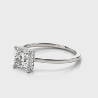 Anny — Princess Cut Lab Grown Diamond Hidden Halo Engagement Ring thumbnail 3