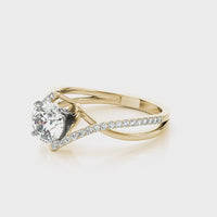 Greta — Round Lab Grown Diamond Engagement Ring with Diamond Shoulders thumbnail 7