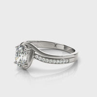 Nala unique oval diamond engagement ring - white gold and platinum video