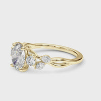 The Alma — Oval Lab Grown Diamond Engagement Ring with Side Stones thumbnail 3