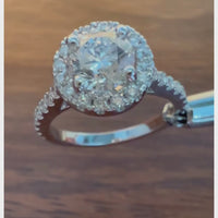 Lana — Round Lab Grown Diamond Halo Engagement Ring thumbnail 7