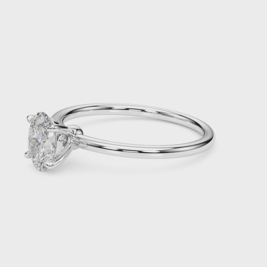Margot - Oval Cut Diamond Solitaire Ring