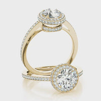 Amelia - Double Halo Engagement Ring Yellow Gold thumbnail 2
