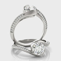 Connie — Round Lab Grown Diamond Engagement Ring with Pavé Band thumbnail 6