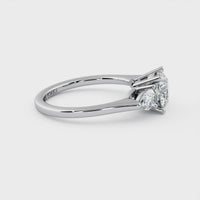 Adele - Round & Pear Diamond Three Stone Ring thumbnail 2