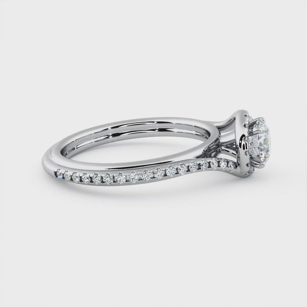 Stunning unique halo diamond engagement ring