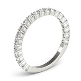 Unique Diamond wedding ring or anniversary ring with diamonds 2/3 of the way down the band. White gold or platinum.