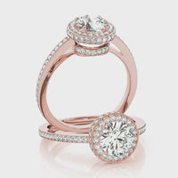 Amelia - Double Halo Engagement Ring Rose Gold thumbnail 2