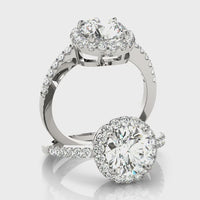 Clara — Round Lab Grown Diamond Low-Halo Engagement Ring thumbnail 3