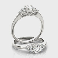 Juniper — Round Lab Grown Diamond Engagement Ring with Cluster Accents thumbnail 7