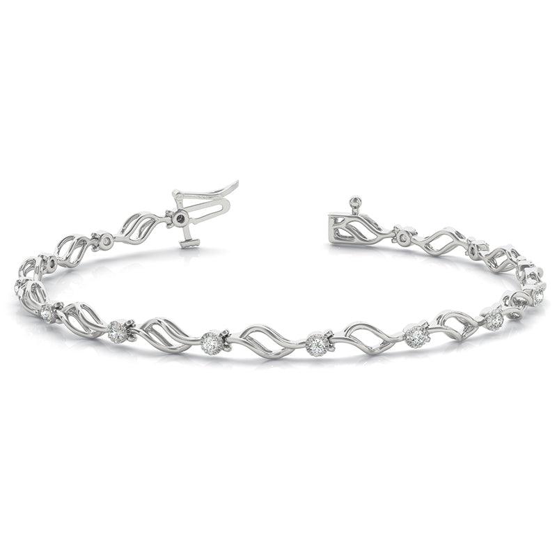 Abby - Diamond Tennis Bracelet, White Gold or Platinum
