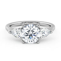 Adele - Round & Pear Diamond Three Stone Ring thumbnail 1